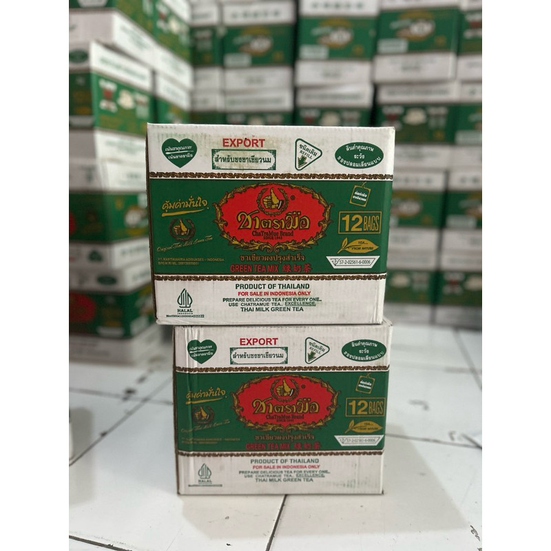 

2 Dus Green Tea Chatramue 2x12x200gr Paket Hemat Teh Hijau Thailand Reseller Grosir Halal BPOM