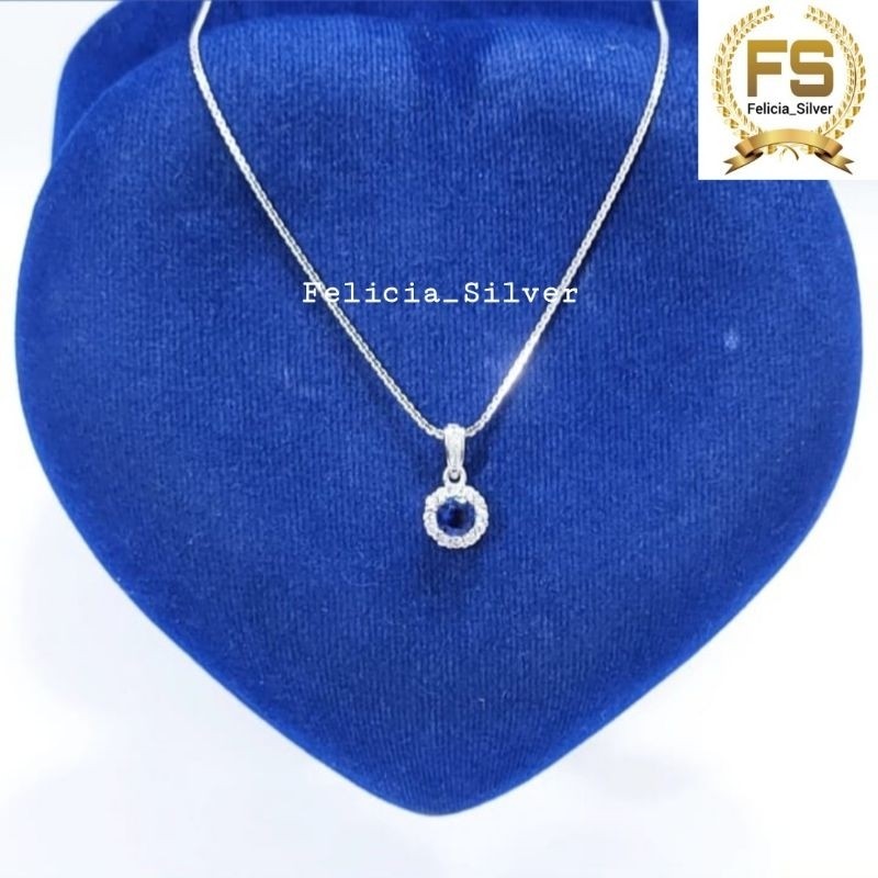 Kalung Perak Asli Silver 925 Lapis Emas Putih Asli Kalung Salib Permata - Kalung Anti Karat - Kalung