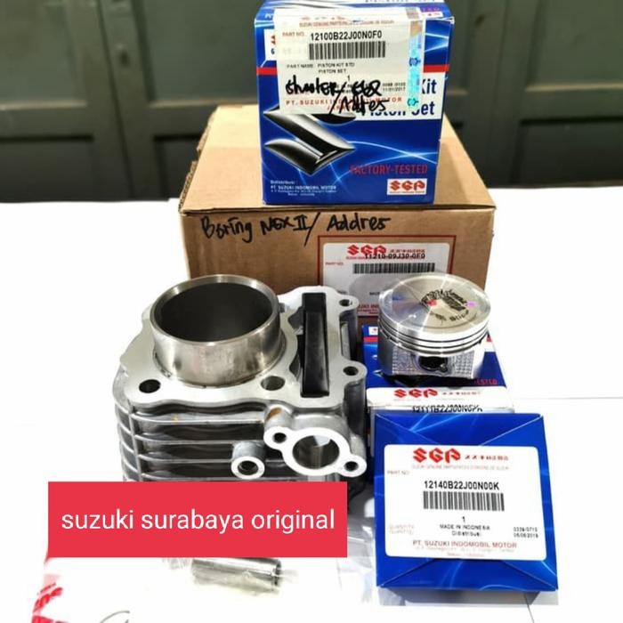 Cylinder Silinder Blok Piston Set Suzuki Address Nex 2 Original Sgp