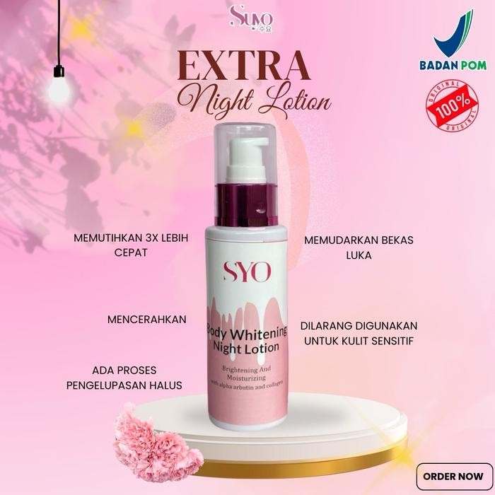 SUYO LOTION MALAM EXTRA WHITENING / SUYO PAKET PEMUTIH BADAN / SUYO LOTION EXTRA Pencerah Handbody