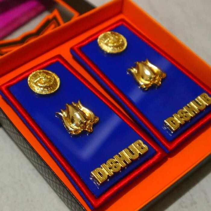 PREMIUM Pangkat DISHUB Akrilik Gol 3D Lis merah