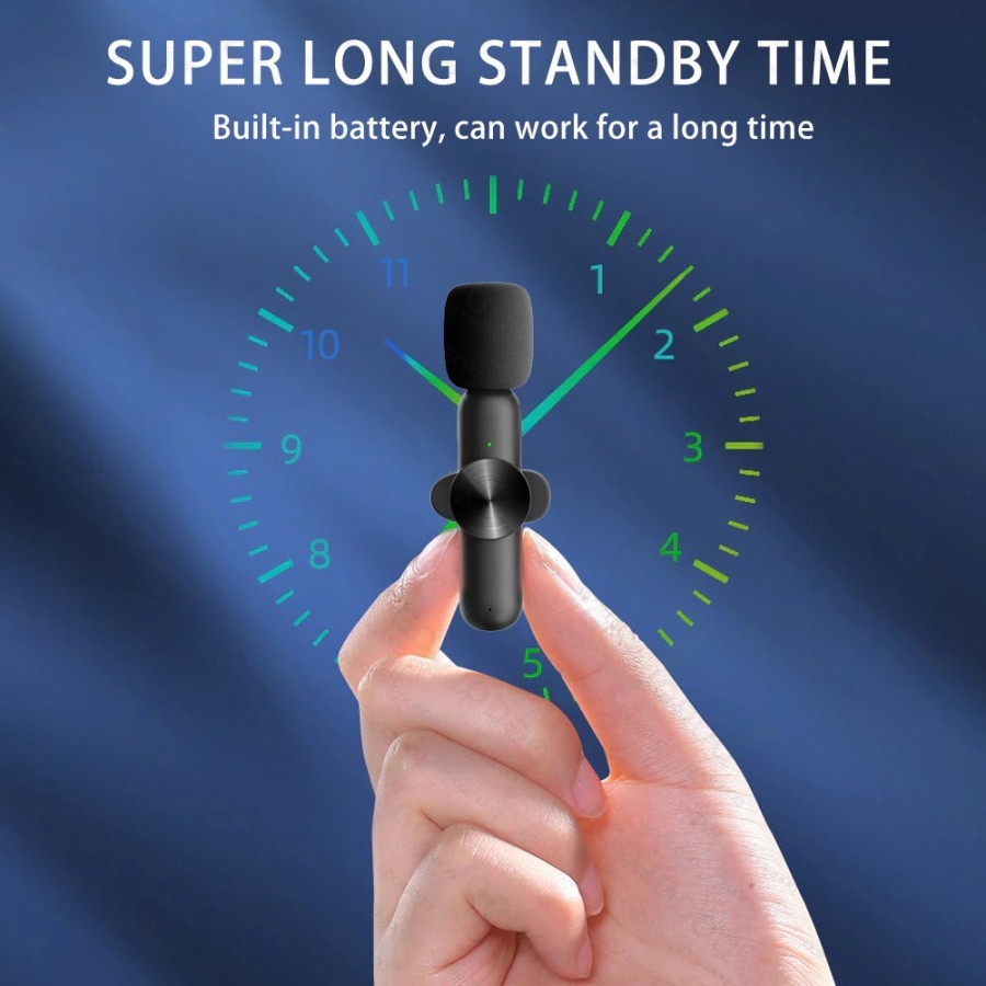 Microphone Wireless Mic USB Type-C & Lightning For Hp Android & Iphone