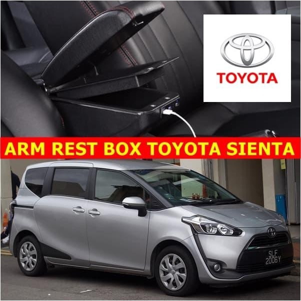 PREMIUM Arm Rest Box Kotak Alas Lengan TOYOTA SIENTA dual stack 7 Port USB Cha