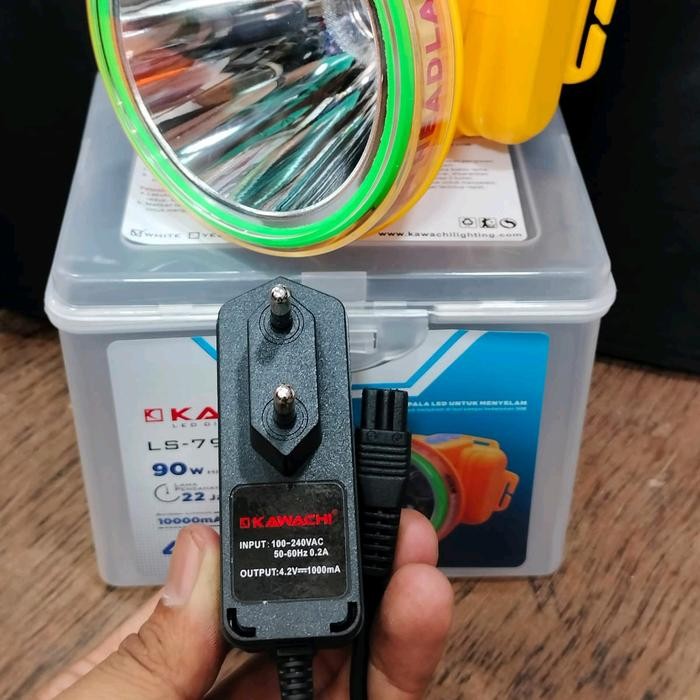Senter Kepala Selam Kawachi 90 LS-790G Tombol Dimmer baterai 10.000mAh