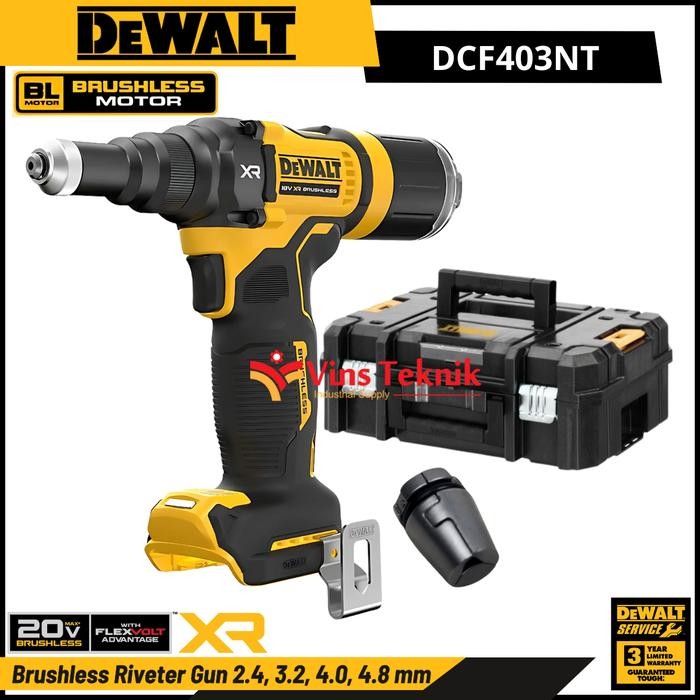 Brushless Riveter Gun Rivet Gun Baterai 20V Max DeWALT DCF403NT