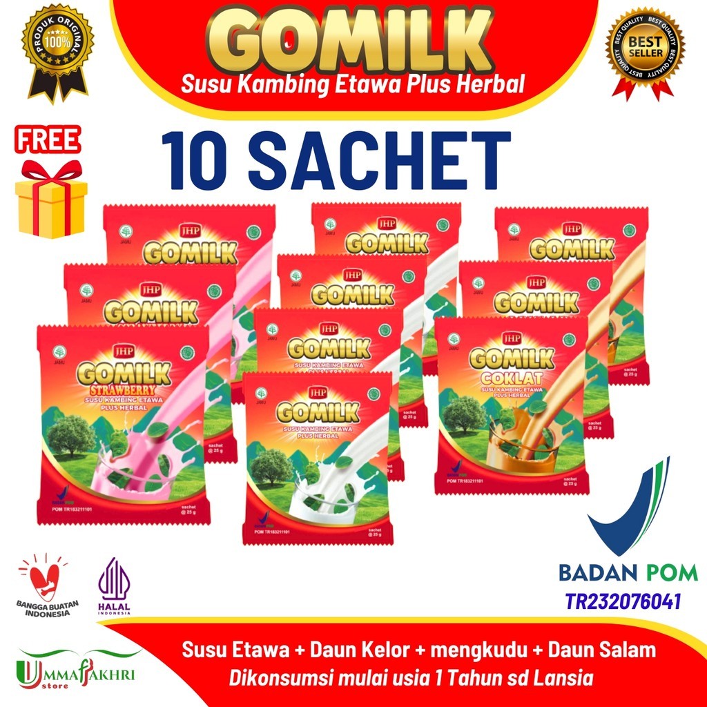 

Gomilk Susu Kambing Etawa Herbal 10 Sachet