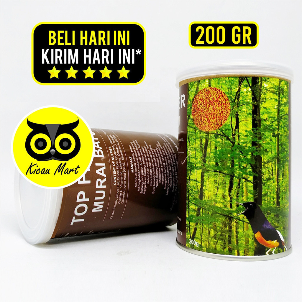 KICAU MART PAKAN MAKANAN BURUNG VOER PUR PELET TOP FIGHTER MURAI BATU SEMPATI HARIAN LOMBA TERNAK