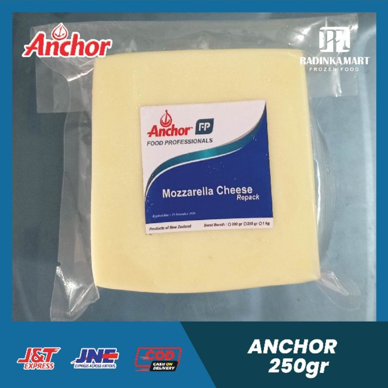 

Keju Anchor Mozzarella Repack 250gr/Anchor reapack mozzarella cheese 250g - keju anchor mozzarella