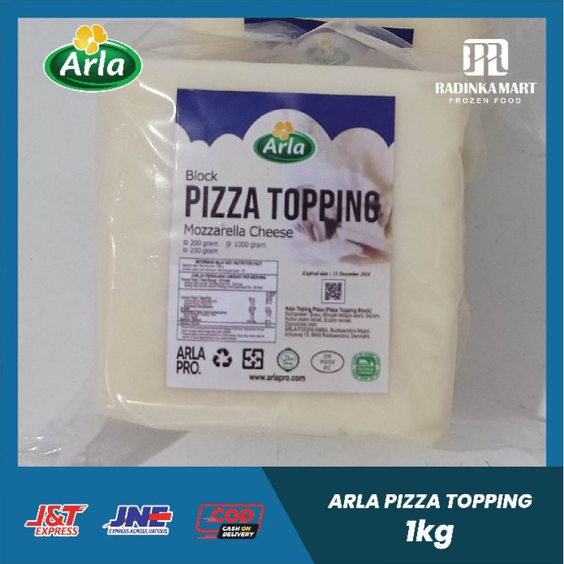 

Keju Mozzarella Arla topping 1kg/Arla Pizza Topping Mozarella Cheese 1kg - Keju mozzarella Arla exp