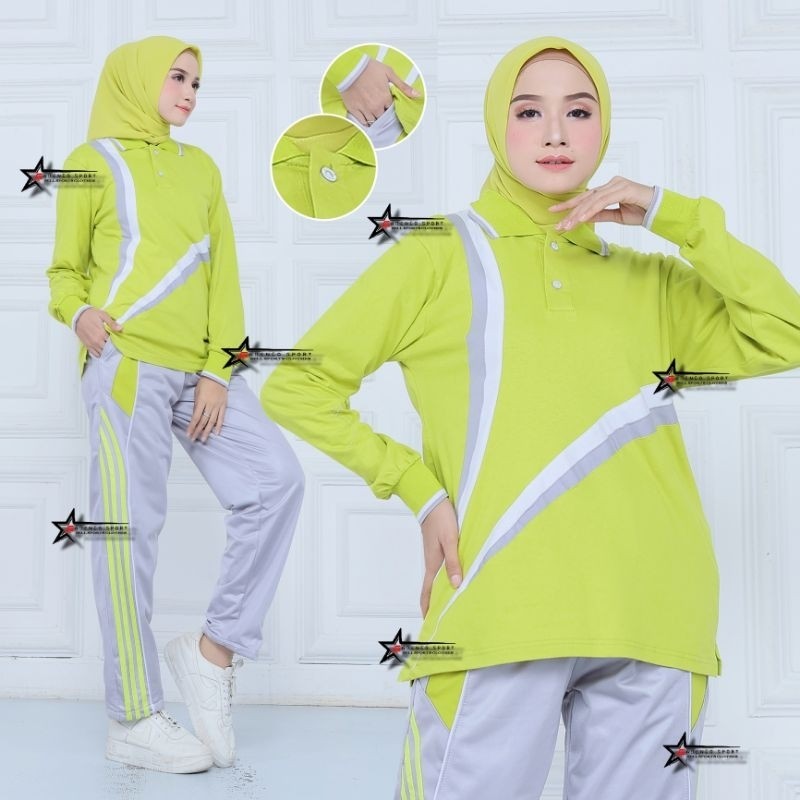 BAJU OLAHRAGA WANITA ONE SET LENGAN PANJANG / SETELAN KAOS TRAINING OLAHRAGA / SERAGAM BAJU OLAHRAGA