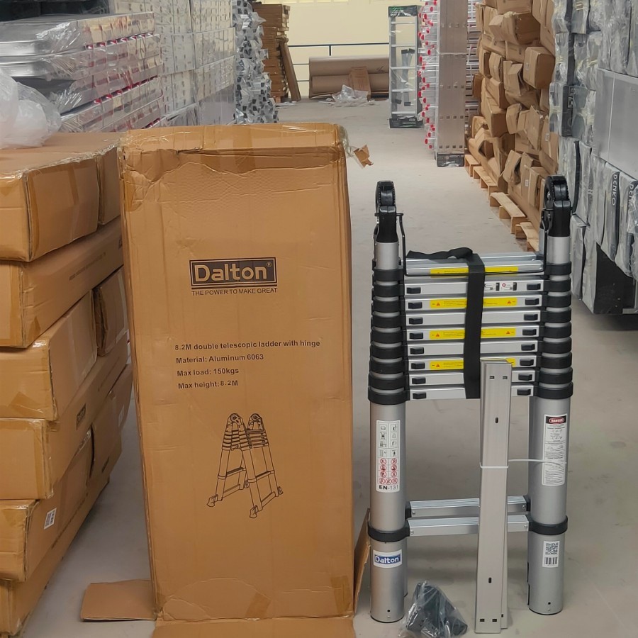 Tangga Lipat Teleskopik 4.1 + 4.1 = 8.2 Meter Dalton ML-1006D Tangga Alumunium Lipat Teleskopik 4,1