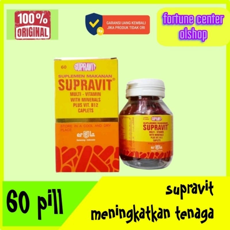 1 botol supravit isi 60 pil plus multivitamin plus mineral dan b12 obat ayam