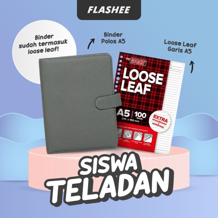 

Terlaris- Flashee Paket Binder A5 Set Sudah Termasuk 3Pack Loose Leaf Isi 100 Lembar Paket Siswa