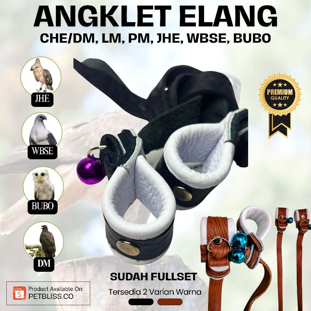 Angklet Anklet Burung Hantu/Elang DM, CHE, JHE, BUBO, WBSE, IBE Bahan Kulit Sapi