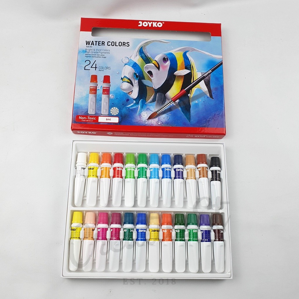 

JOYKO Cat Air Watercolor 24 Warna 6 Ml Set Paint Lukis Water Color