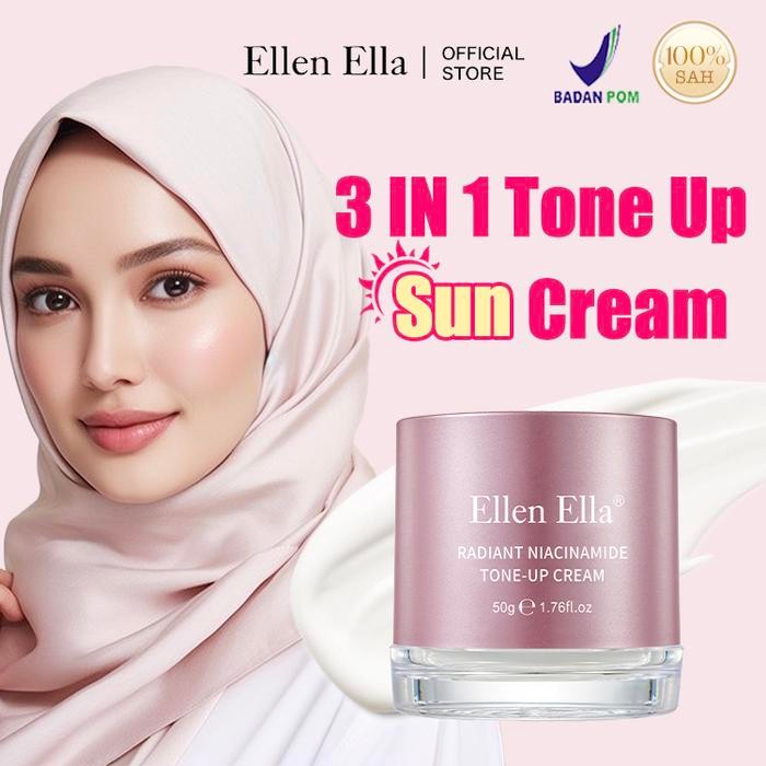 Ellen Ella 3-In-1 Tone Up Cream 50G Spf25+ Pa++ -Gratisongkir