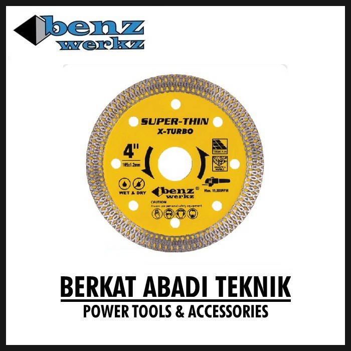 Benz Diamond Wheel X Turbo 4" Mata Potong Keramik Granit Batik Kuning
