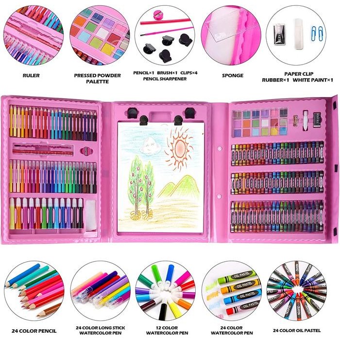 

Art - Painting Set Crayon Anak 208Pcs Pensil Warna Alat Lukis Mewarnai