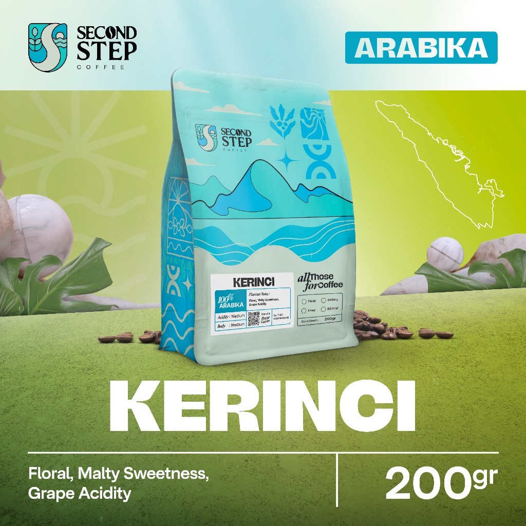 

Kopi Arabika Kerinci Sumatra Arabica Coffee Roast Beans 200gr Biji Bubuk
