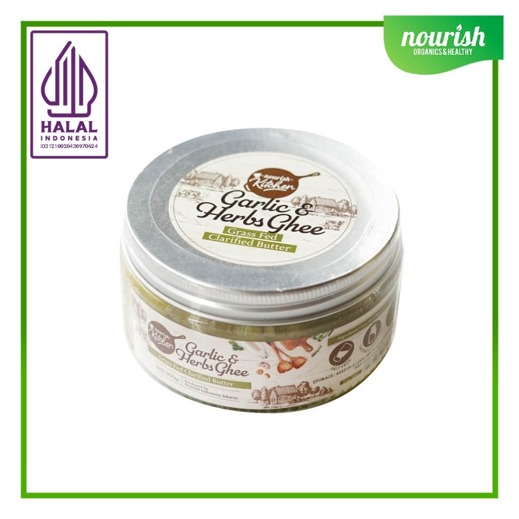 

Ghee Garlic & Herbs (Grass Fed Ghee Clarified Butter) 200 gr