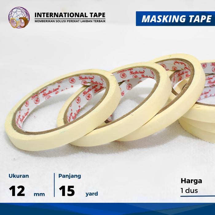 

Neosign - Masking Tape 1/2 Inch X 15 Yard Bodhi Tape/ Lakban Kertas /Dus Isi 232
