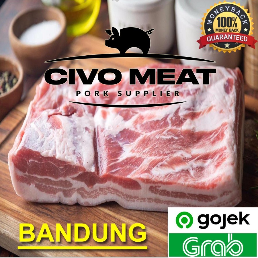 

Daging Babi Samcan Pork Belly Lokal 1kg Frozen