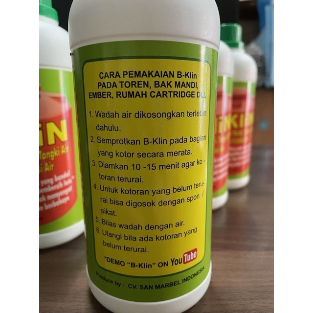 B Klin B-Klin Bklin Pembersih Saluran Pipa dan Toren Tangki Air