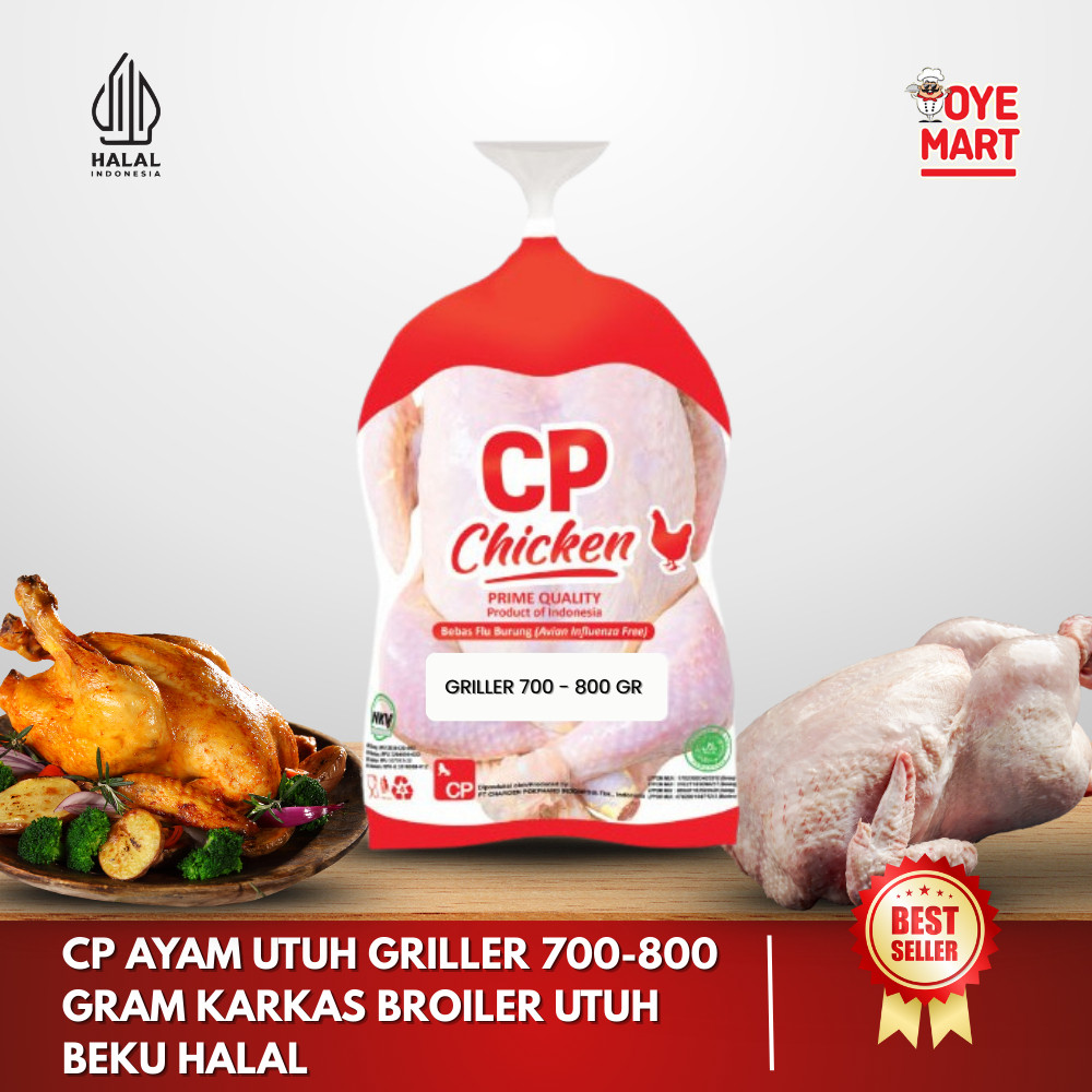 

CP Ayam Utuh Griller 07-08 700-800 Gram Broiler Karkas Beku Halal