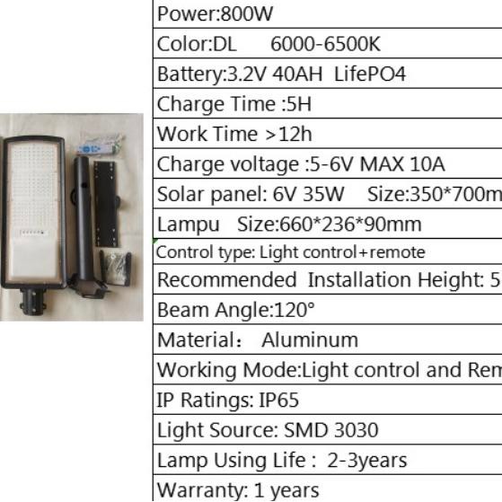 Terlaris Lampu Jalan Solar Cell 800W 800 Watt Lampu Jalan Tenaga Surya 800 Watt
