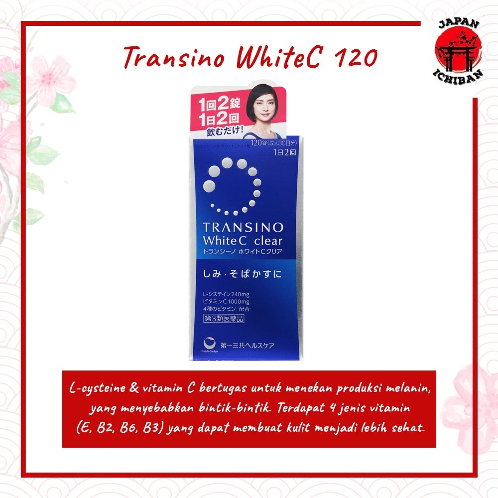 Transino White C Clear 120 Tablets Supplement Jepang Termurah