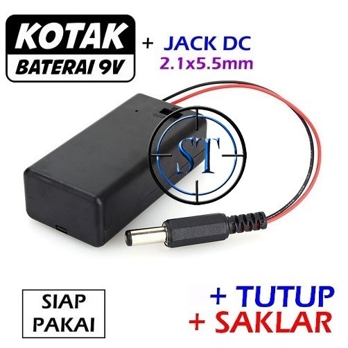 [YE] 9V Battery Holder Kotak Baterai Case Casing Dudukan Baterai Kotak 9v Box Batere 9v + Tutup