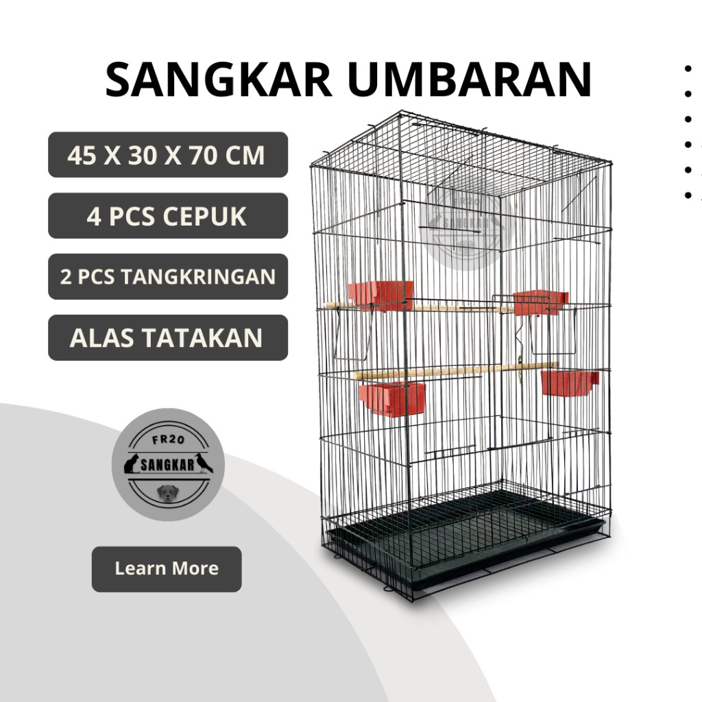 Kandang Sugar Glider Sangkar umbaran size M Jumbo besi lipat kandang burung Love Bird