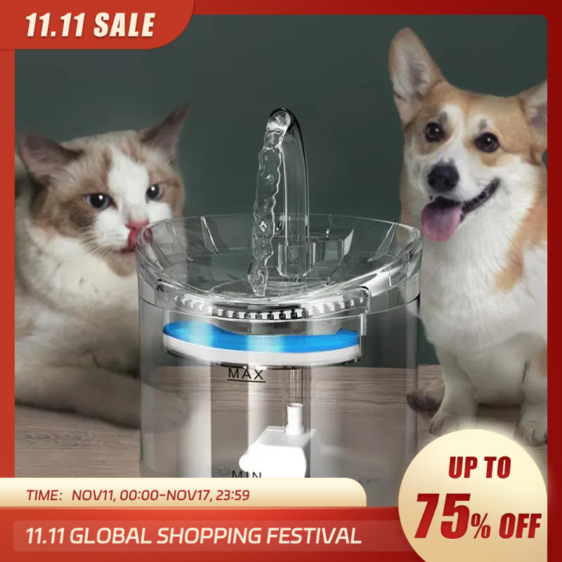 Dispenser Air Hewan Peliharaan Sirkulasi Otomatis Cerdas Suhu Konstan Dispenser Air Bisu Listrik Aks