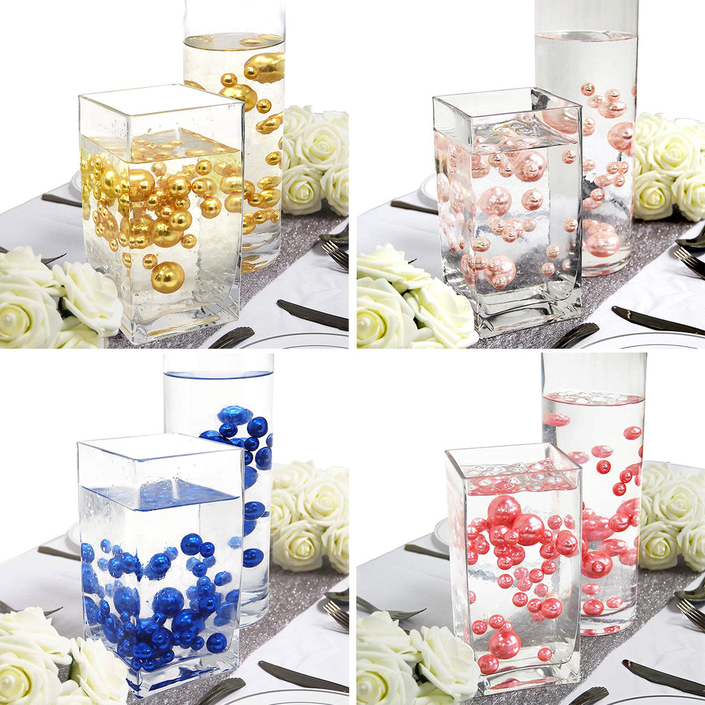 50 Buah Vas Mengambang Tanpa Lubang Mutiara Termasuk Gel Air Transparan Berbagai Macam Ukuran Vas Wa