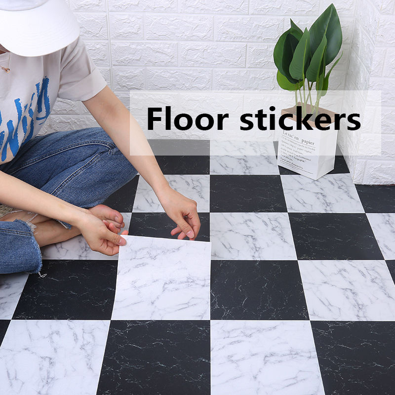 10 Buah Stiker Dinding Dapur Anti-selip Tahan Air 3D Stiker Lantai DIY Dekorasi Rumah Stiker Ubin Hi