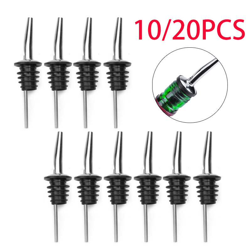 10/20 Buah Sumbat Botol Anggur Baja Tahan Karat Penuang Anggur Dispenser Minyak Zaitun Botol Kaca Tu