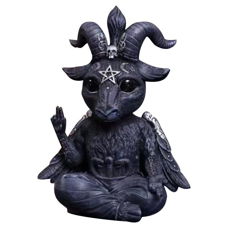 Patung Resin Kambing Baphomet Patung Resin Kambing Suci Mendes Patung Setan Hitam Dewa Kambing Dekor