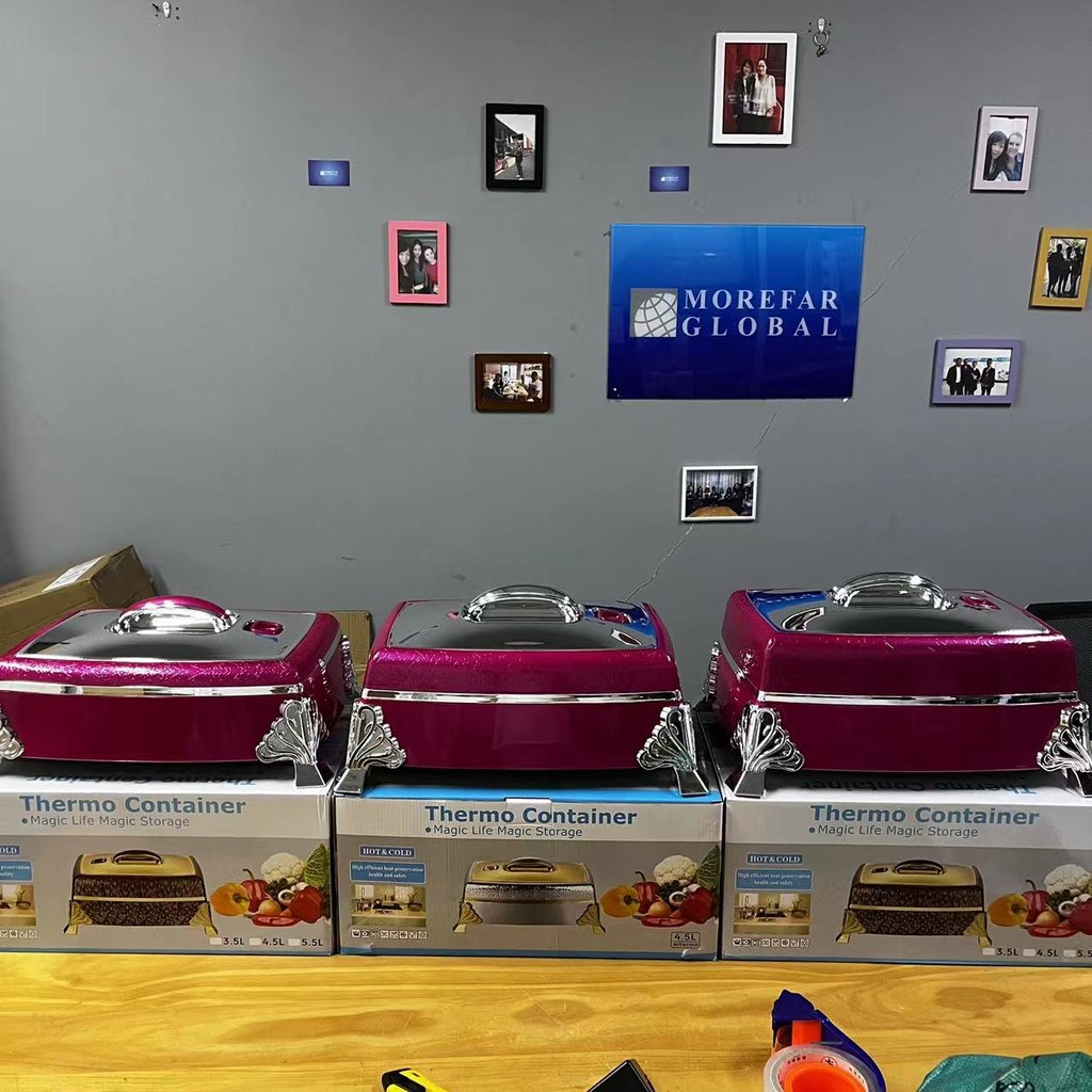 3 Buah/Set 4/5/6L Kotak Panci Panas Tahan Lama dan Serbaguna Kotak Makan Siang Plastik untuk Penghan