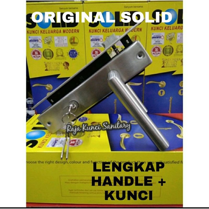 Ready Stock Paket Handle Solid Hp 61.41/Kunci Pintu Solid Stainless (Komplit) Original