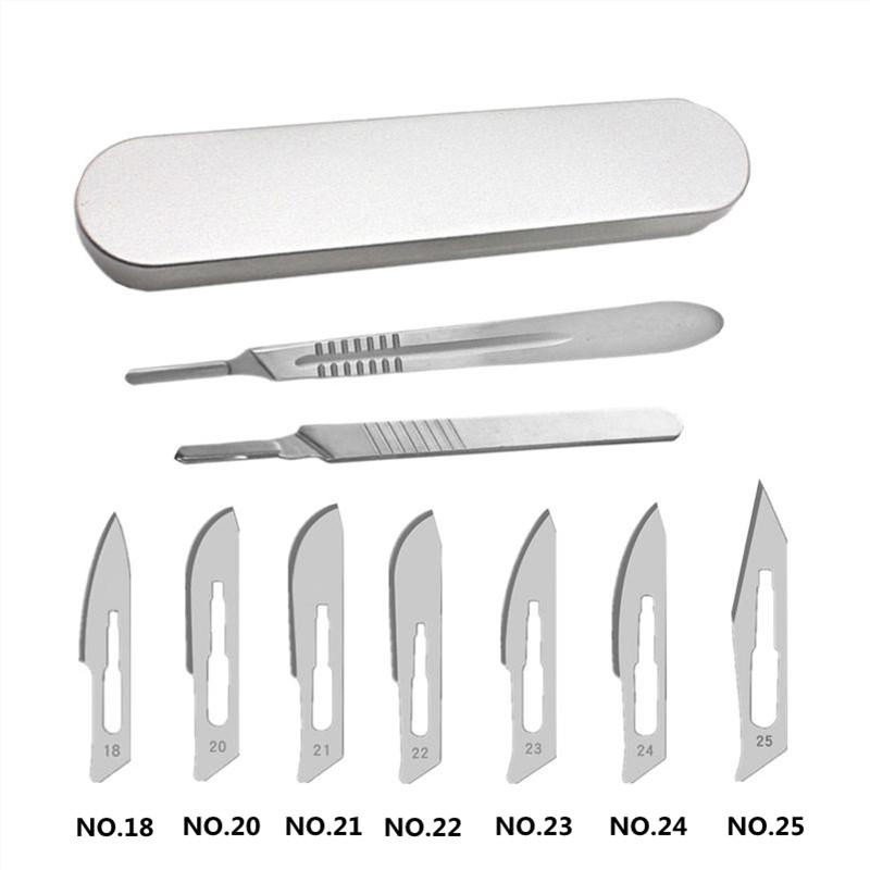 20-100 Buah NO.18-25 Kit Pisau Baja Karbon Set Alat Perbaikan Pisau Ukir DIY Alat Tangan Pisau Bedah