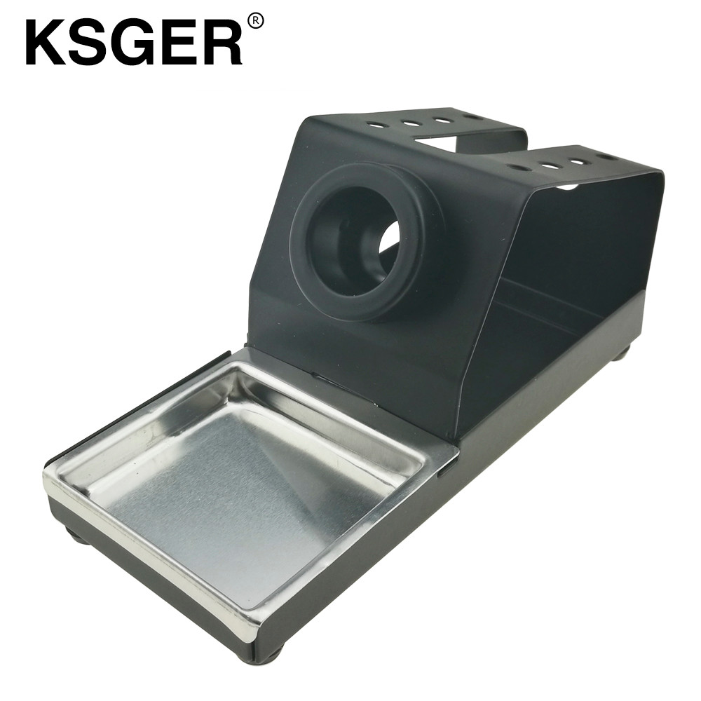 KSGER Logam Aluminium Aloi T12 STC STM32 OLED Dudukan Stasiun Solder dengan Spons Bersih