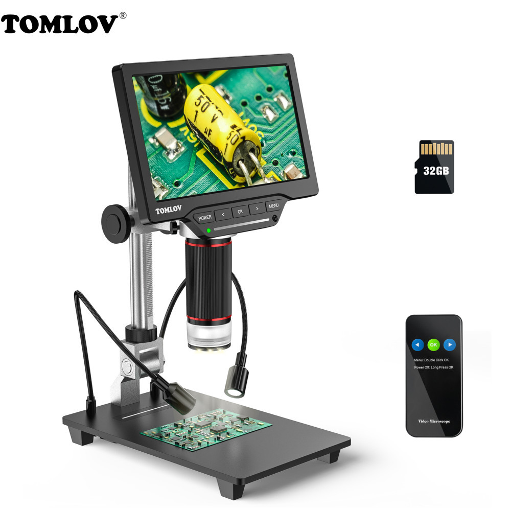 TOMLOV DM201 Pro Mikroskop HDMI Digital Inspeksi Industri Definisi Tinggi Ponsel Pembesar Mikroskop 