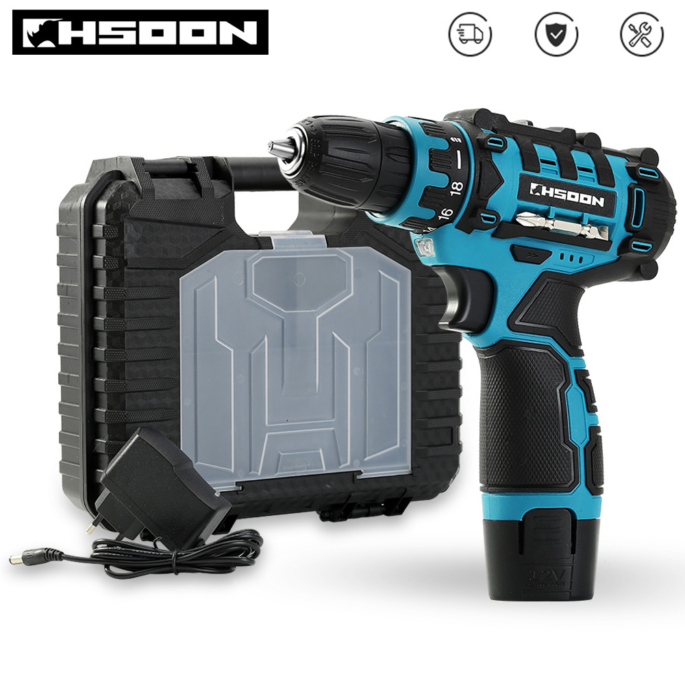 Bor Impact Listrik Mini 12V 18 + 1 Baterai Lithium-Ion Tanpa Kabel Listrik Obeng Daya Listrik Mini u