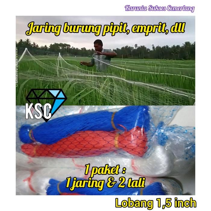 PREMIUM JARING BURUNG PIPIT LOBANG 1 1/2 INCH / JARING EMPRIT / JARING SAWAH