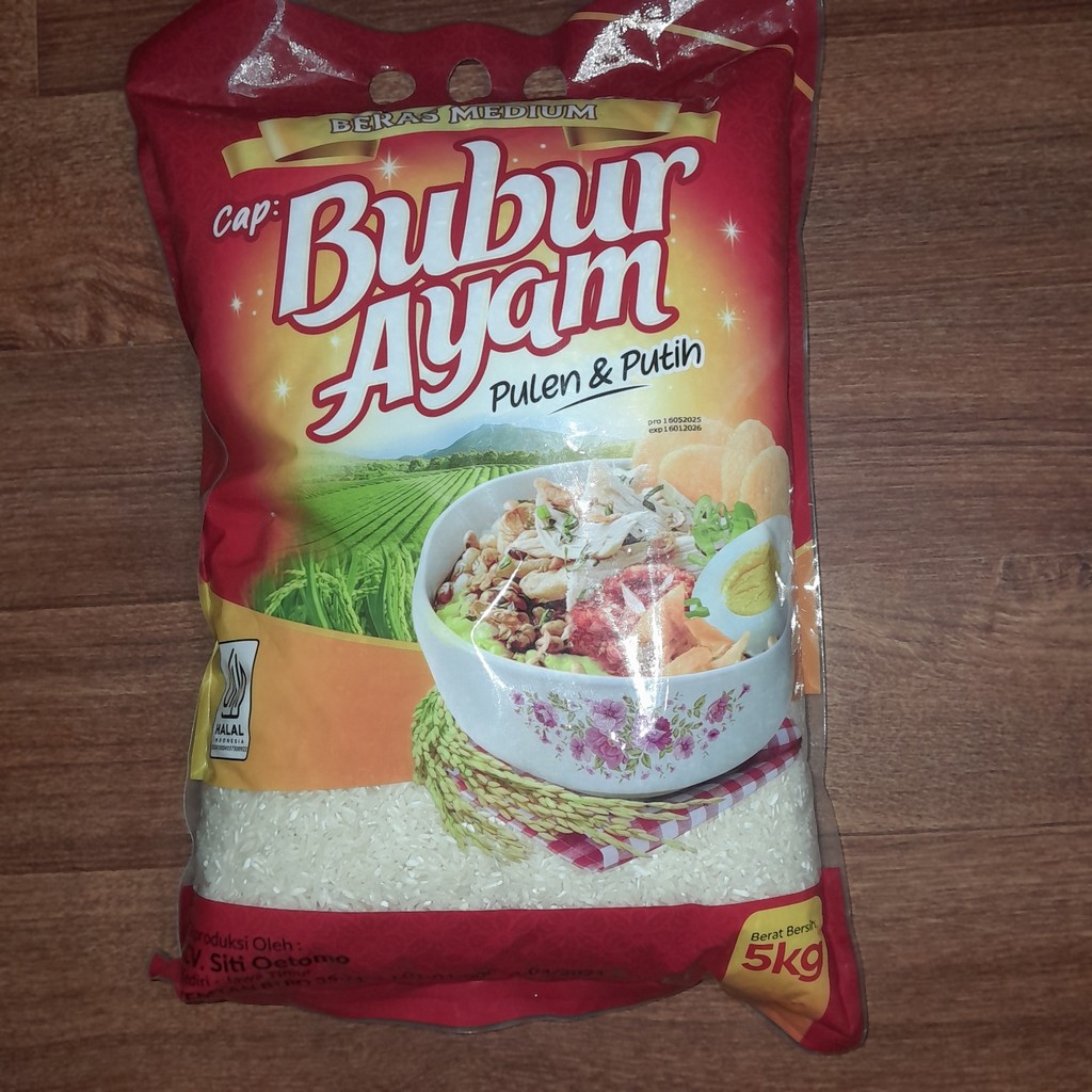 

Beras Medium cap Bubur Ayam