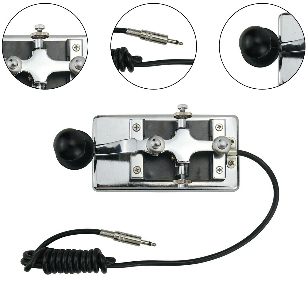 Set Kunci Pas Morse K4 Baja Tahan Karat 3.5Mm Steker Kunci Morse Telegraf Manual Praktis CW Morse un