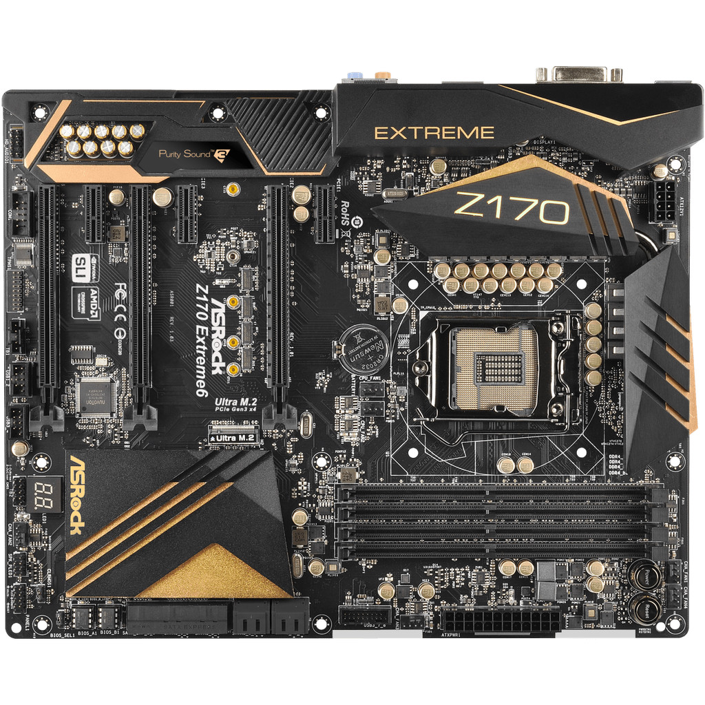 ASRock Z170 Extreme6 Motherboard  Intel Z170 LGA 1151 DDR4 64GB ATX Supports 7th/6th Gen Intel Core 