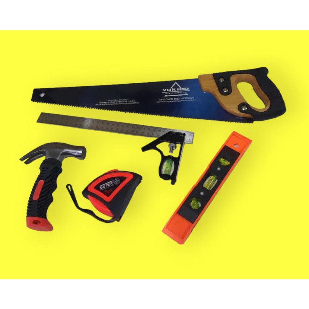 HEMAT  ALAT TUKANG KAYU GERGAJI KAYU GOROK 16 18 INCH DAN PALU BESI / PALU KAMBING