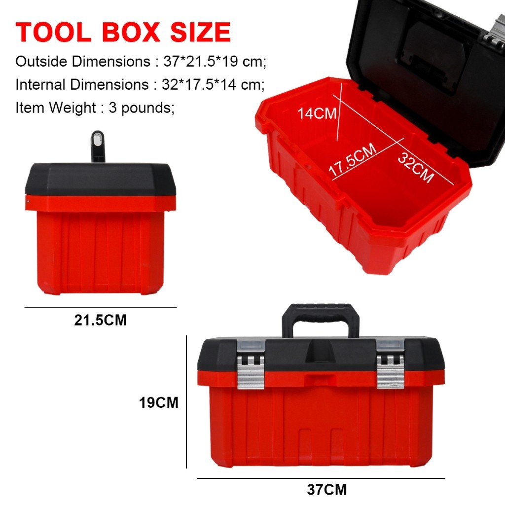 JLD TOOL BOX BESAR PLASTIK 14-16 INCH BAHAN PP TOOLS BOX KOTAK PERALATA TOOL BOXES KOPER TOOL