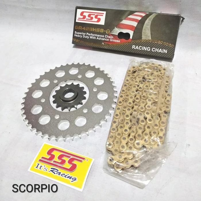 Gear Set Sss Scorpio Dan Rantai Sss Gold